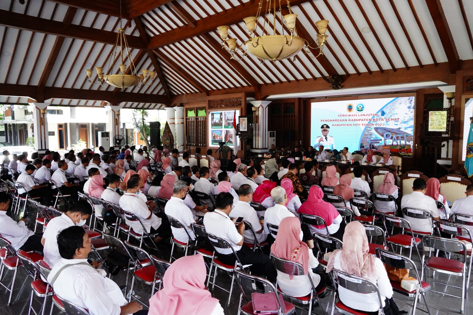 Kegiatan verifikasi Lanjutan Kabupaten Sehat di Pendopo Kabupaten Pati, Rabu (26/7/2023)