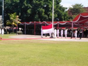 Upacara peringatan HUT ke-78 Kemerdekaan Republik Indonesia di Alun-alun Simpang Lima Pati, Kamis (17/8/2023)