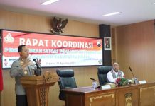 Kapolres jepara memberikan sambutan dalam rakor