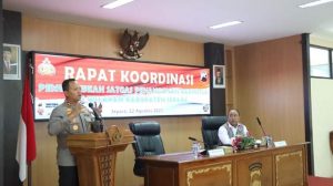 Kapolres jepara memberikan sambutan dalam rakor