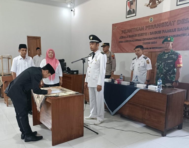 Pelantikan Bagus Pamuji Rahayu sebagai Kadus Kuryokalangan, Didik Hermanto Harapkan Pelayanan Maksimal bagi Masyarakat