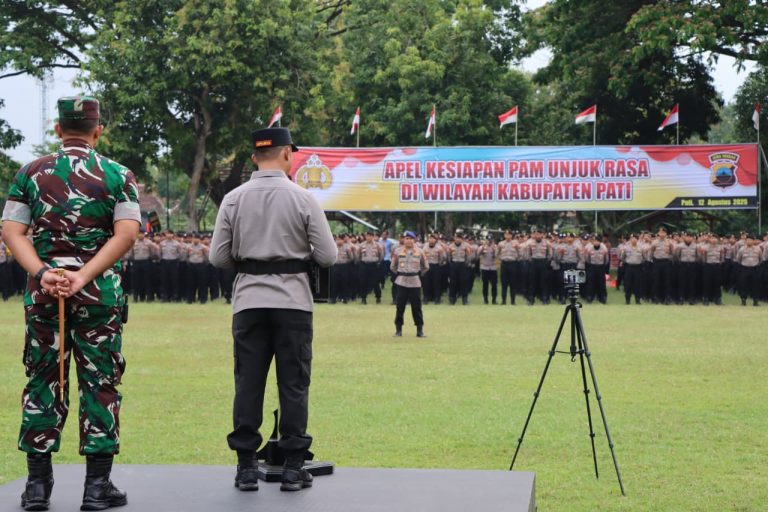 Jelang Demo 13 Agustus, Kapolresta Pati Pimpin Apel Kesiapan Pasukan Gabungan 