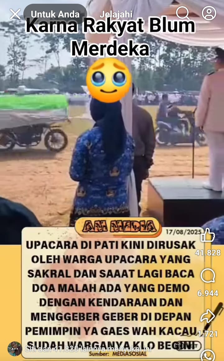 Hoaks! Diskominfo Pati Tegaskan Video Viral Upacara HUT RI Bukan di Kabupaten Pati